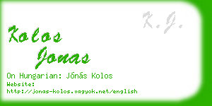 kolos jonas business card