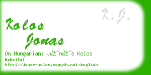 kolos jonas business card